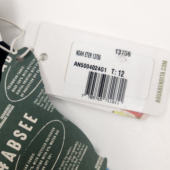 Agua Bendita Eter Noah Rash Guard Rashguard Long Sleeve Blue Size 12 Boys NWT - Picture 6 of 7